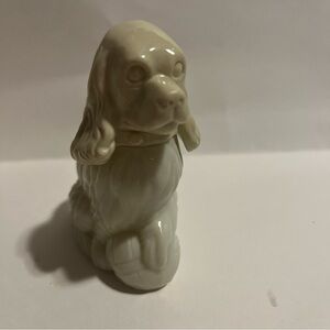 AVON COLLECTIBLE "COCKER SPANIEL" DECANTER - WHITE- 3"L x 2"W x 3 3/4"H - EMPTY